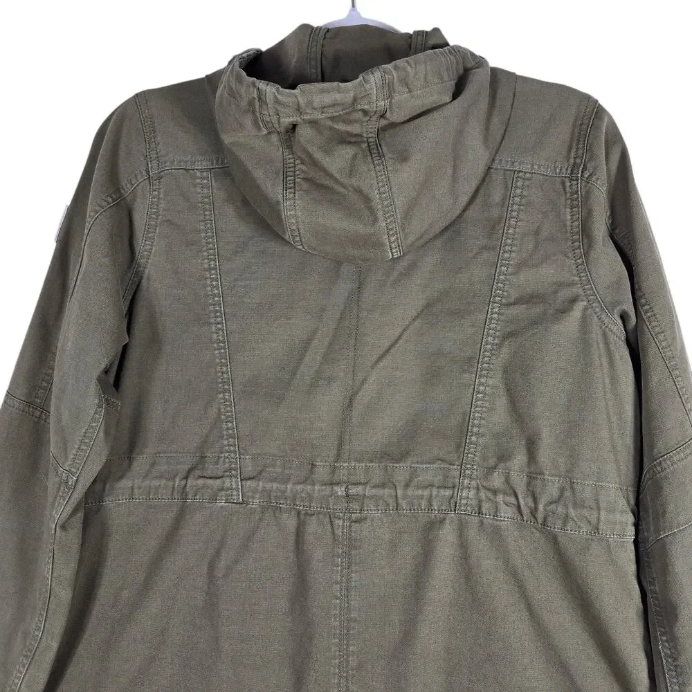 The North Face Utility Jacket‎ Womens Medium Olive Green Hooded Rugged Outdoor